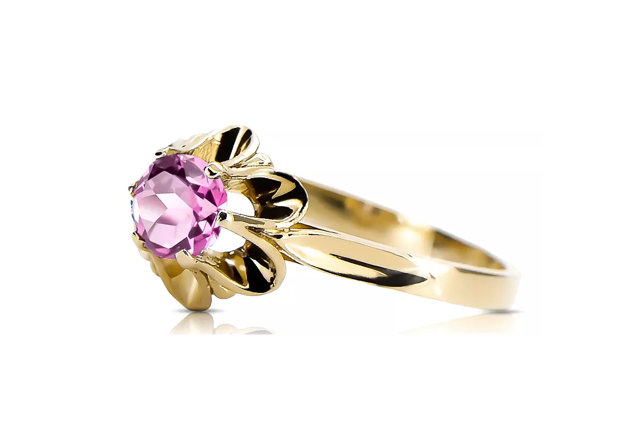 Ring Amethyst 14 Karat Gelbgold Vintage Stil vrc004y